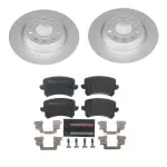 ESK7324 - : Genuine Geomet Coated Rotors, ECE-R90 Brake Pads + Hardware Kit for PowerStop Image