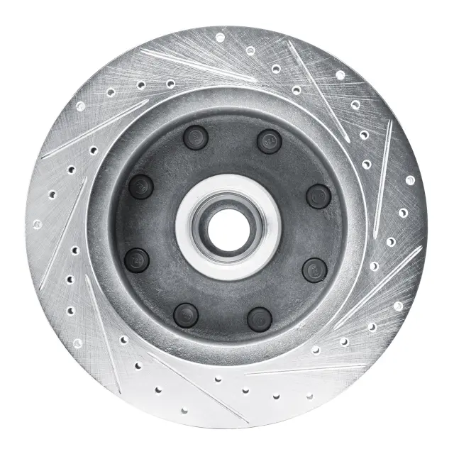 63140054L - : DFC Brake Rotor - Drilled and Slotted - Silver for DYNAMIC FRICTION Image