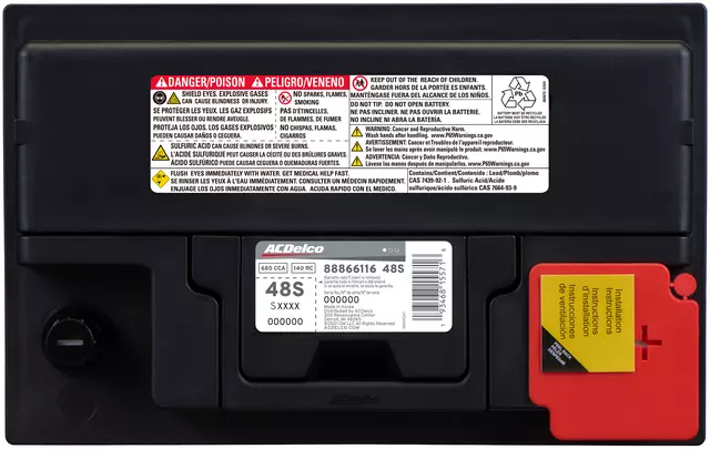88866116 - Electrical: Vehicle Battery for Buick: LaCrosse, Regal, Verano | Cadillac: CTS, Escalade, Escalade ESV, Escalade EXT, SRX, XTS | Chevrolet: Caprice, Captiva Sport, Colorado, Corvette, Cruze, Equinox, Impala, Malibu | GMC: Acadia, Canyon, Terrain Image
