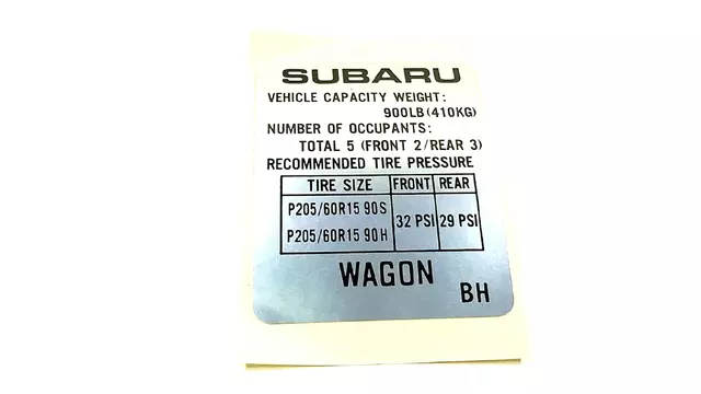 28191FA450 - Body: Tire Info Label for Subaru: Impreza Image