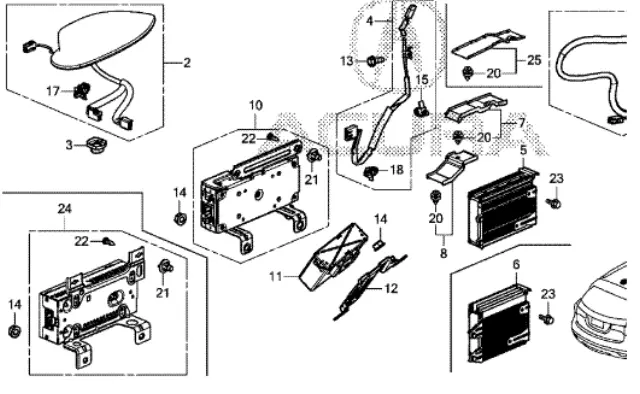 39150TZ6A11ZD - Electrical: Antenna for Acura Image