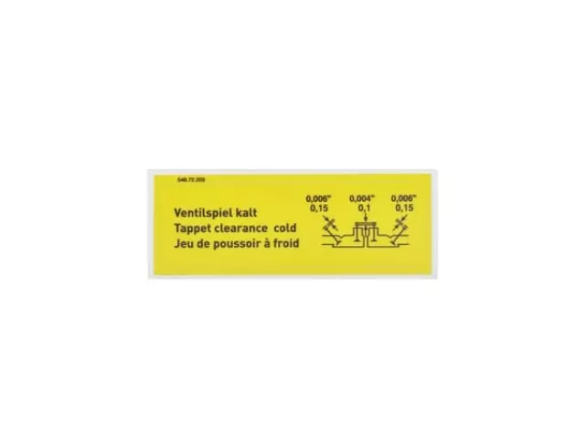 Valve Clearance Decal - Porsche (546-72-203)