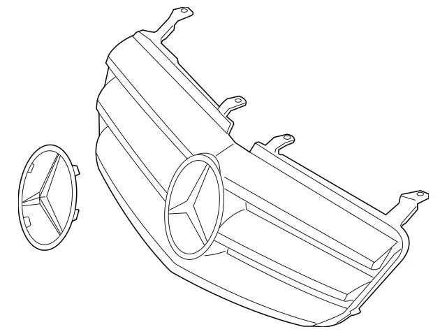 25188003839776 - Body: Grille Assembly for Mercedes-Benz Image