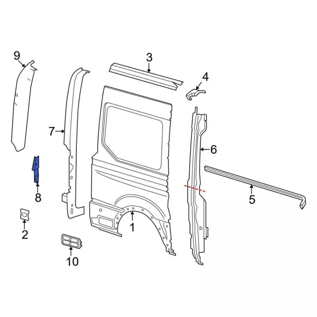 SK4Z6140454B - Body: Body D-Pillar Reinforcement for Ford Image